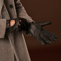 Marcello (black) – Luxurious Italian peccary driving gloves 9
