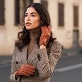 Maria (brown) - Italian driving gloves made of American deerskin leather 6