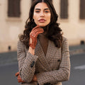 Maria (brown) - Italian driving gloves made of American deerskin leather 8