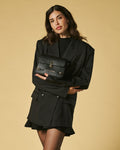 Mirella (black) - Italian calf leather women's crossbody bag (with shoulder strap) 5