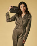 Mirella (dark brown) - Italian calf leather women's crossbody bag (with shoulder strap) 4