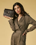 Mirella (dark brown) - Italian calf leather women's crossbody bag (with shoulder strap) 9