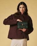 Mirella (green) - Italian calf leather women's crossbody bag (with shoulder strap) 8
