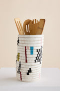 Mosaic Woven Vase or Wine Holder 2