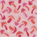 Pink Mushroom Swedish Dish Cloth Set of 3 4