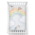 Rainbow and Birds Mini Crib Sheet 1