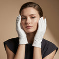 PZ01 (white) – Embroidered unlined Italian lambskin opera gloves 3