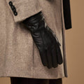 Noah (black) – Luxurious deerskin leather gloves with warm wool lining 3