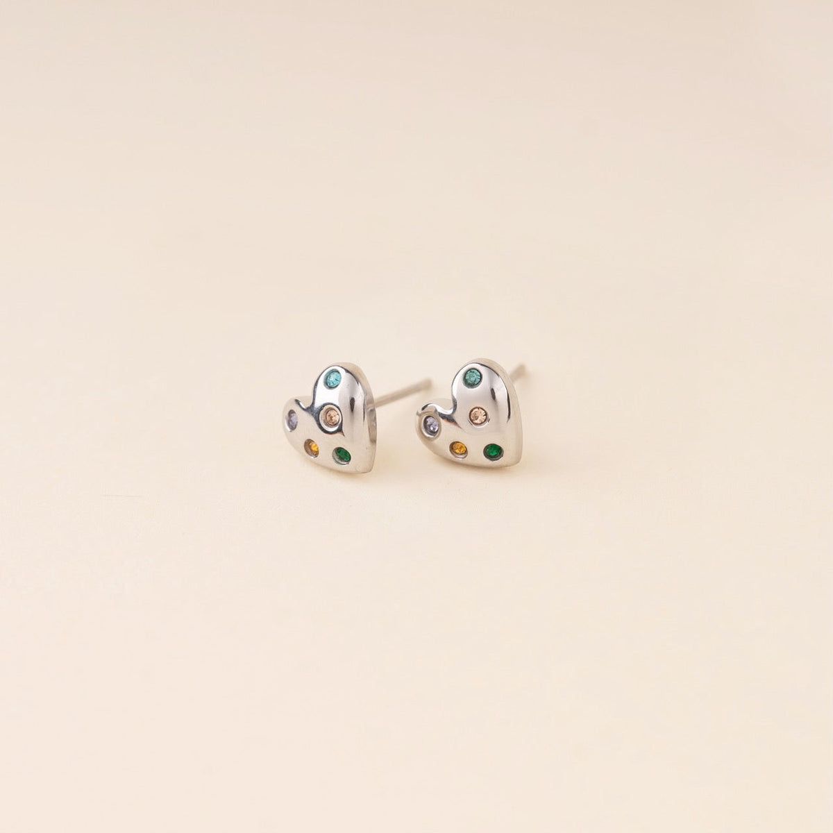 Puffy Heart Stud Earrings