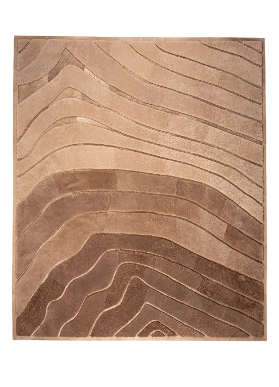 OMBRÉ – Custom Made Shearling and Cowhide Rug – view 2