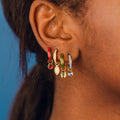 October Birthstone Huggie Hoop Charms 6