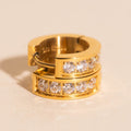 Crystal Chunky Huggie Hoop Earrings 3