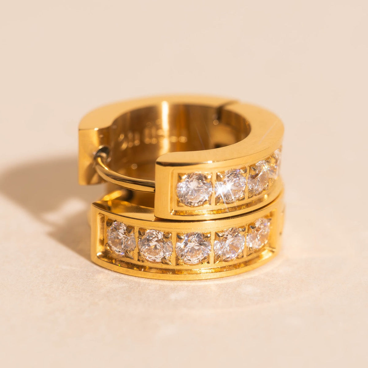 Crystal Chunky Huggie Hoop Earrings