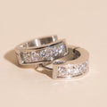 Crystal Chunky Huggie Hoop Earrings 4