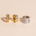 Crystal Chunky Huggie Hoop Earrings 6
