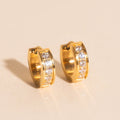 Crystal Chunky Huggie Hoop Earrings 1