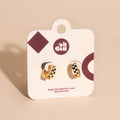 Checkered Chunky Huggie Hoop Earrings 9