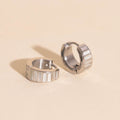 Pearl Shell Teardrop Super Chunky Huggie Hoop Earrings 5