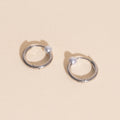Pearl Huggie Hoop Earrings 1