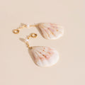 Jumbo Seashell Dangle Huggie Hoop Charms 1