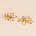 Jumbo Wire Floral Huggie Hoop Earrings 2