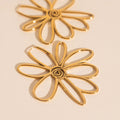 Jumbo Wire Floral Huggie Hoop Earrings 4