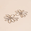 Jumbo Wire Floral Huggie Hoop Earrings 9