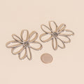 Jumbo Wire Floral Huggie Hoop Earrings 10