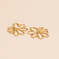 Wire Floral Huggie Hoop Earrings 1