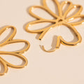 Wire Floral Huggie Hoop Earrings 2
