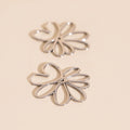 Wire Floral Huggie Hoop Earrings 5