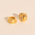 Naked Checkered Rounded Super Chunky Huggie Hoop Earrings 1