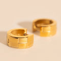 Naked Checkered Rounded Super Chunky Huggie Hoop Earrings 3