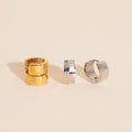 Naked Checkered Rounded Super Chunky Huggie Hoop Earrings 7