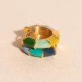 Color Block Chunky Rounded Huggie Hoop Earrings 5