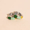Color Block Chunky Rounded Huggie Hoop Earrings 9