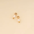 Mini Natural Pearl Huggie Hoop Charms 1