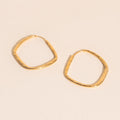 Titanium Hammered Oblong Huggie Hoop Earrings - FeatherTUFF™ 2