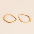 Titanium Hammered Oblong Huggie Hoop Earrings - FeatherTUFF™ 1