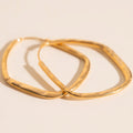 Titanium Hammered Oblong Huggie Hoop Earrings - FeatherTUFF™ 3