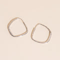 Titanium Hammered Oblong Huggie Hoop Earrings - FeatherTUFF™ 6