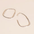 Titanium Hammered Oblong Huggie Hoop Earrings - FeatherTUFF™ 7
