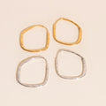 Titanium Hammered Oblong Huggie Hoop Earrings - FeatherTUFF™ 8