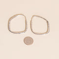 Titanium Hammered Oblong Huggie Hoop Earrings - FeatherTUFF™ 9