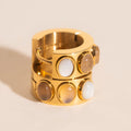 Triple Stone Super Chunky Huggie Hoop Earrings 4