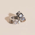 Triple Stone Super Chunky Huggie Hoop Earrings 7