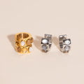 Triple Stone Super Chunky Huggie Hoop Earrings 9