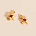 Ruby Star Chunky Huggie Hoop Charms - Image 2