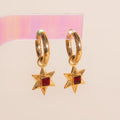 Ruby Star Chunky Huggie Hoop Charms - Image 4