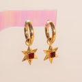 Ruby Star Chunky Huggie Hoop Charms 4